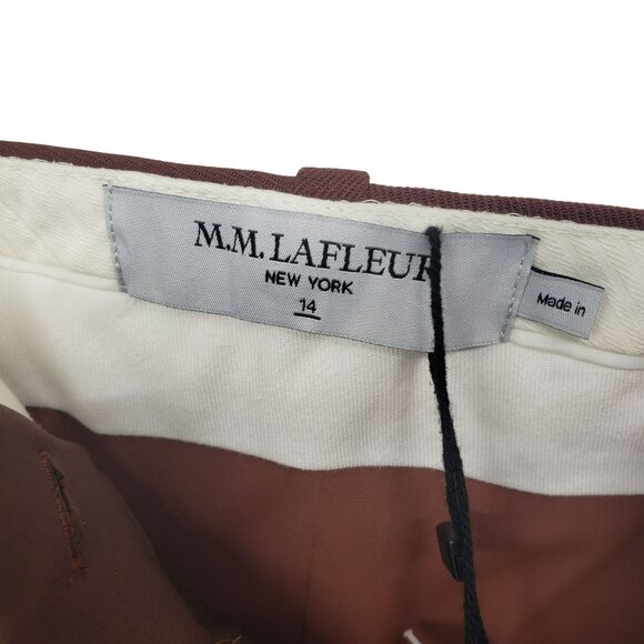 New MM Lafleur Mejia 4.0 Pant Sharkskin Rust 14 Office Career Trousers Fall - Picture 10 of 10